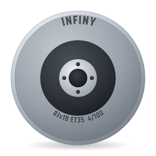 Infiny Cobalt Schwarz Glänzend Verblendung Poliert Felge 8x18 Zoll ET35 LK 4x100