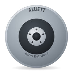 Aluett 86 Grau Verblendung Poliert Felge 8.5x19 Zoll ET44 LK 5x114.3