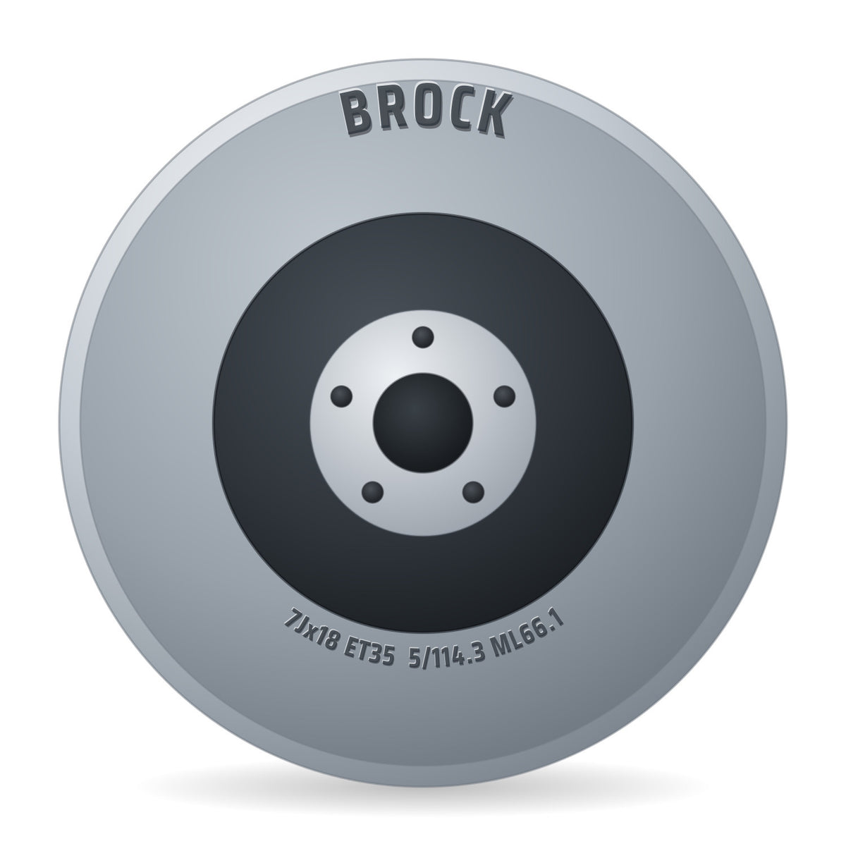 Brock LMF RE6 Sgvp Schw GL Vpol ECE 92369 45807 Felge 7x18 Zoll ET35 LK 5x114.3 ML66.1