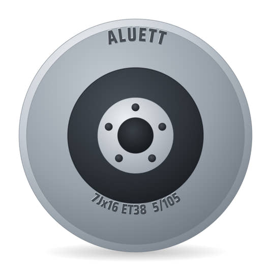 Aluett 56 Schwarz Glänzend Felge 7x16 Zoll ET38 LK 5x105