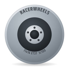 RacerWheels Artic EVO Grau Verblendung Poliert Racer Felge 7x16 Zoll ET37 LK 5x100