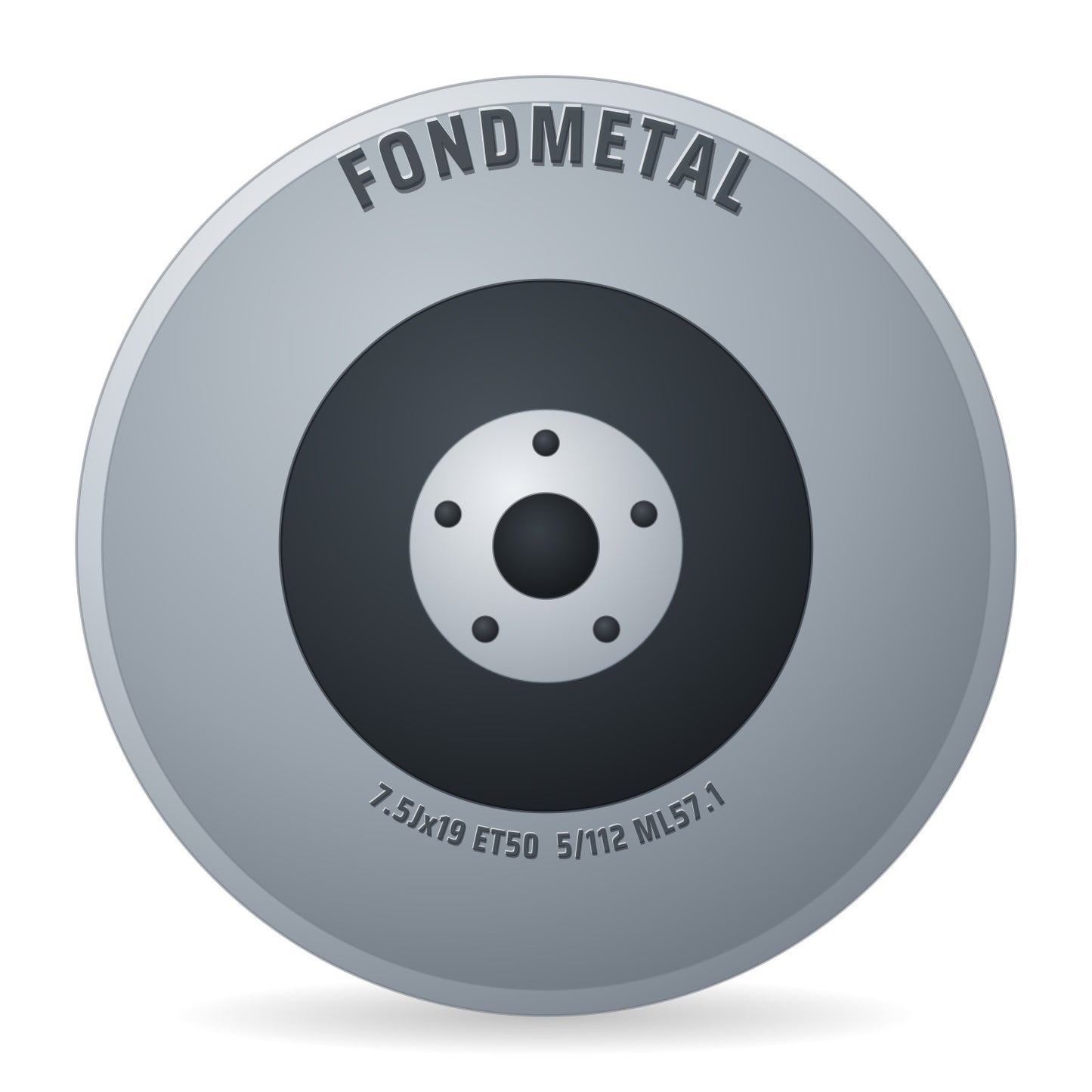 Fondmetal E-Joule glossy titanium machined Alufelge 7.5x19 Zoll ET50 LK 5x112 ML57.1