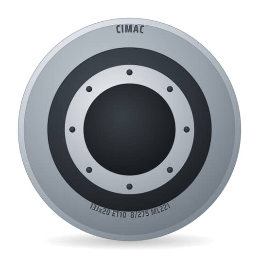 Cimac Stahlfelge 13.00x20 Zoll 8/275/221 ET10 C201375B A3 Silber RAL9006 inkl. Ventilprotektor