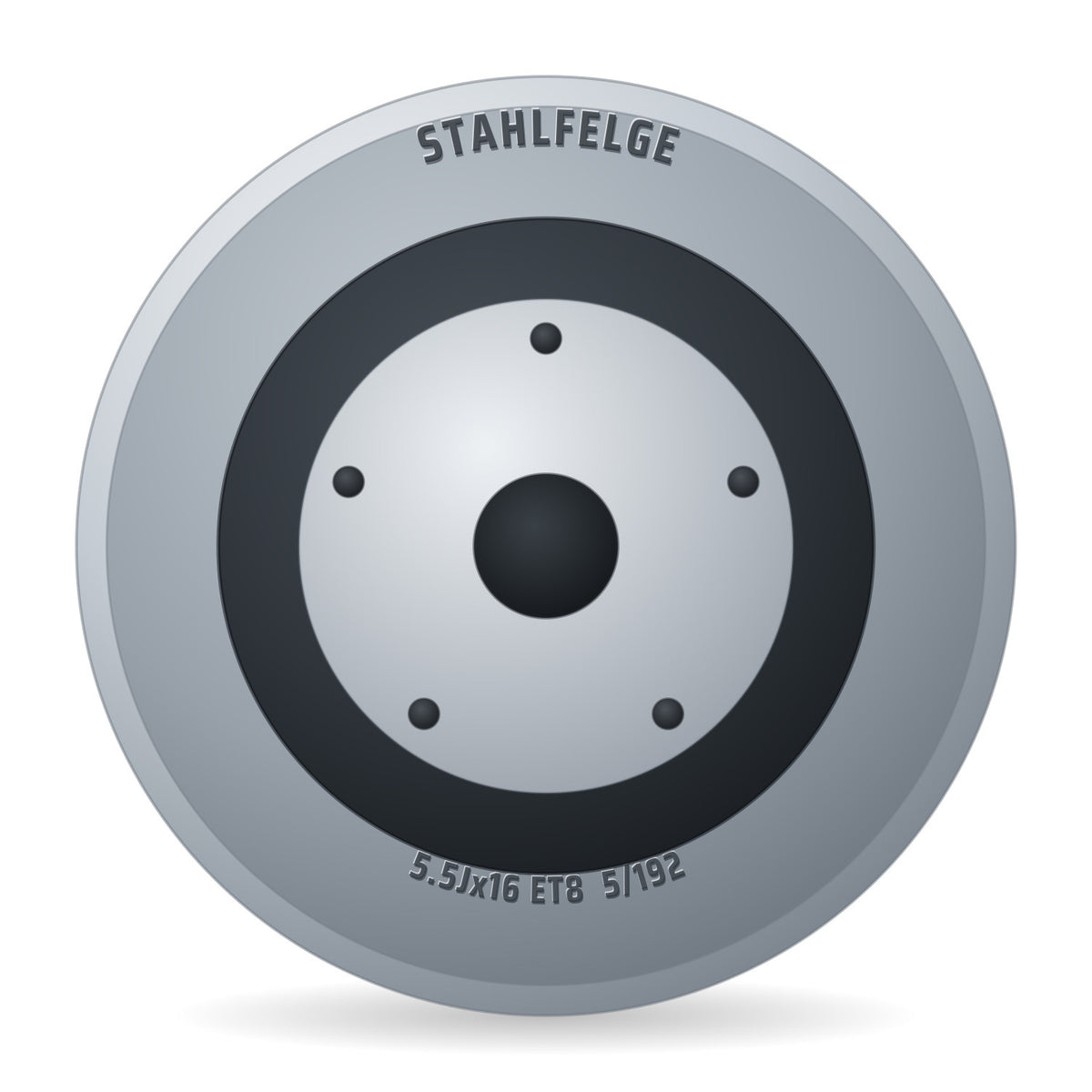Stahlfelge 1969-81 Silber Citroen Ohne Nabenkappe Classic Felge 5.5x16 Zoll ET8 LK 5x192