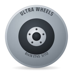 Ultra Wheels UA1E 66.5 Silver KBA-54004 M & S Felge 8x18 Zoll ET45 LK 5x112