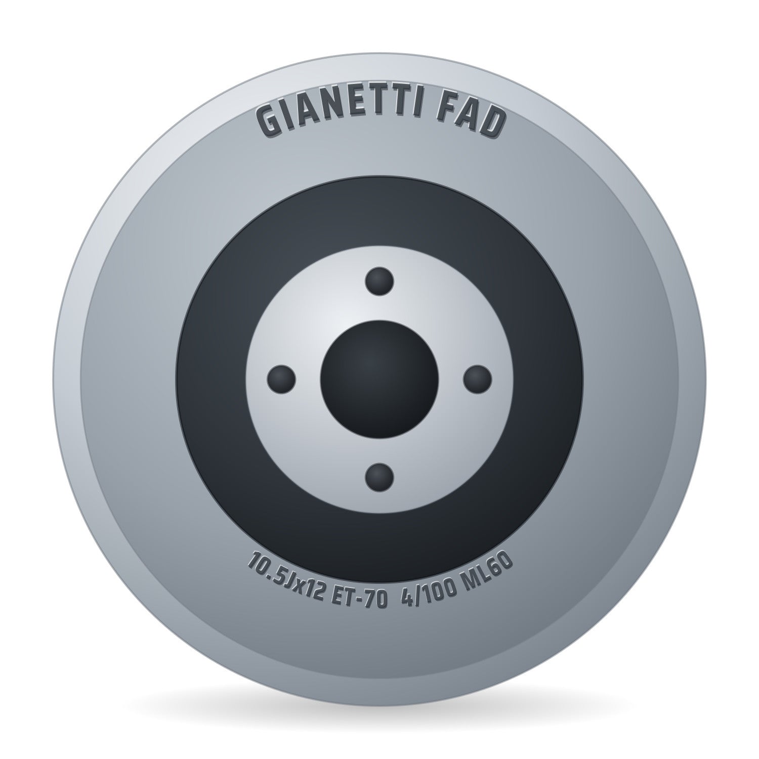 Gianetti FAD Stahlfelge 10.50x12 Zoll 4/100/60 ET-70 30810301 A1 BZ ALV Silber RAL9006