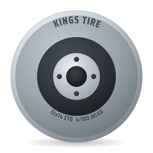 Kings Tire Komplettrad 6.00-14 V-8509 8PR auf Felge 5x14 4/100/60 ET0 Stahl Grau rechts