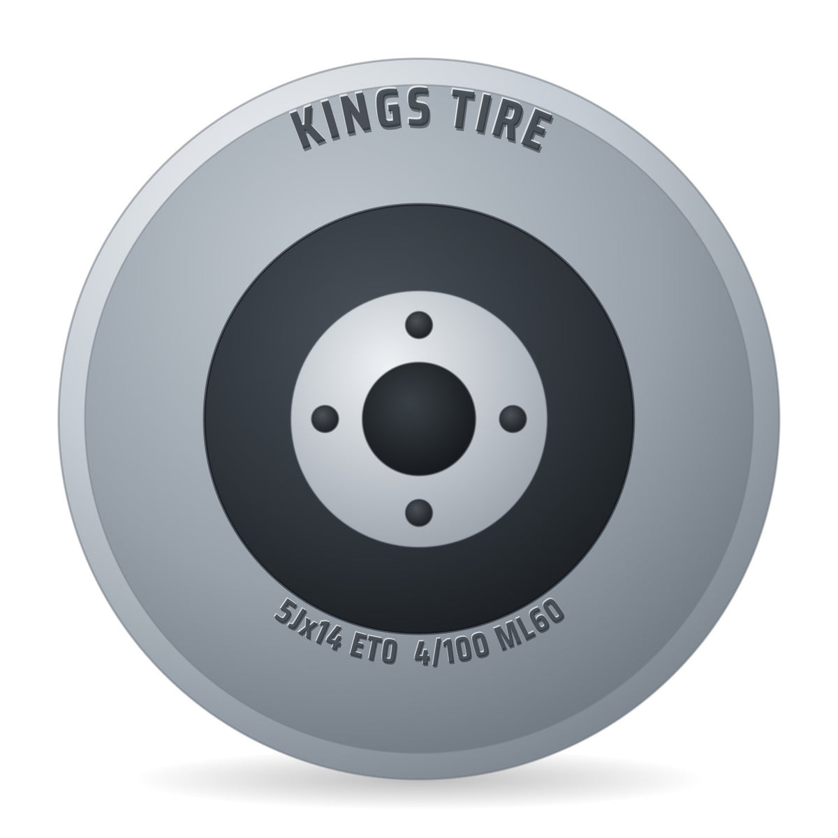 Kings Tire Komplettrad 6.00-14 V-8509 8PR auf Felge 5x14 4/100/60 ET0 Stahl Grau rechts