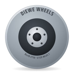 Diewe Wheels Dominar Black Diamond R14 Alufelge 8x18 Zoll ET50 LK 5x120 ML65.1