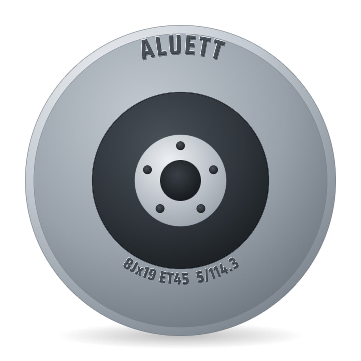 Aluett 88 Silber Felge 8x19 Zoll ET45 LK 5x114.3