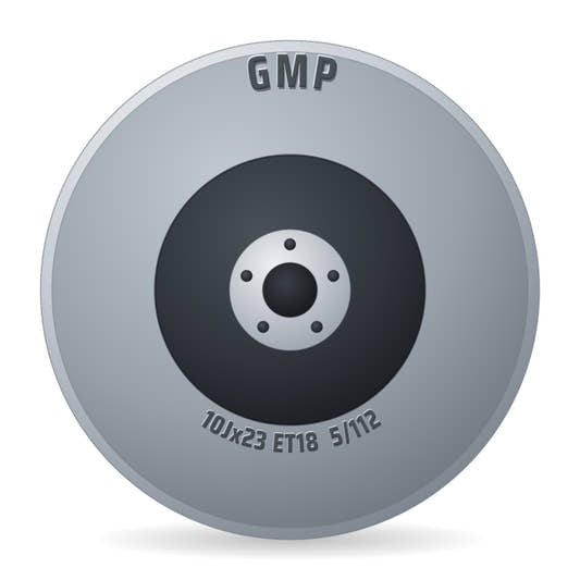 GMP Rebel Schwarz Poliert Felge 10x23 Zoll ET18 LK 5x112
