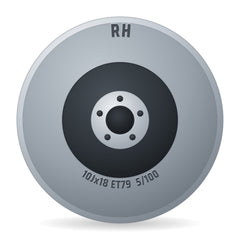RH Alurad AL CUP 64.1 Silber/horn Hochgl.pol. Felge 10x18 Zoll ET79 LK 5x100