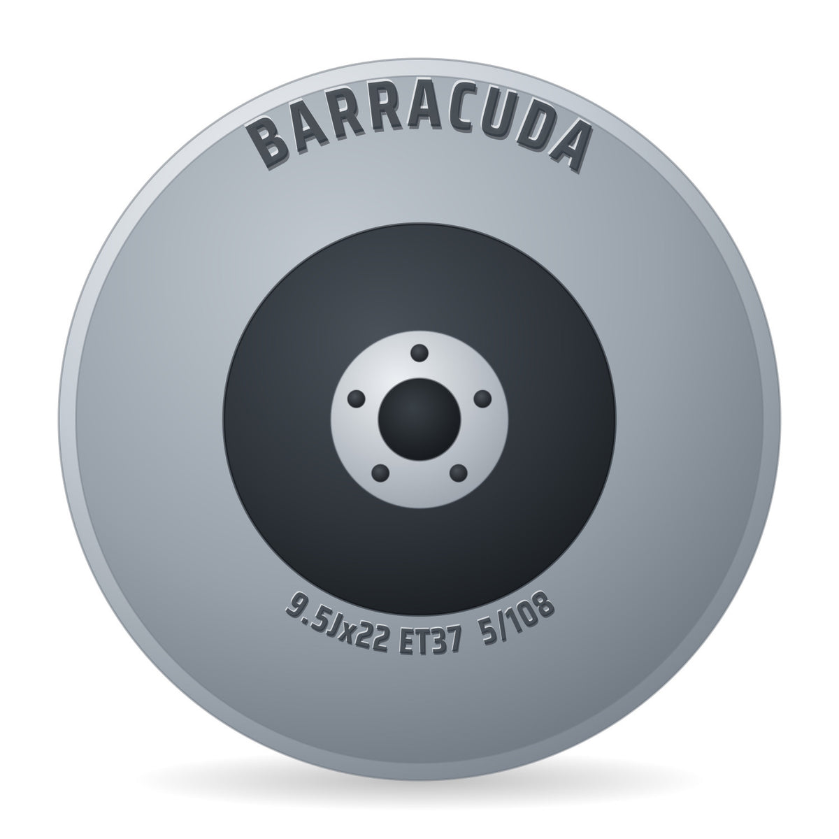 Barracuda Razzer Mattblack Pure Sports Gefräst Felge 9.5x22 Zoll ET37 LK 5x108