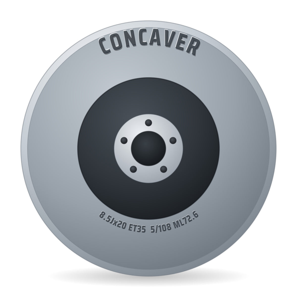Concaver CVR4 brushed titanium Alufelge 8.5x20 Zoll ET35 LK 5x108 ML72.6