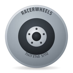 RacerWheels Pulse Schwarz Verblendung Poliert Racer Felge 7x17 Zoll ET40 LK 5x112