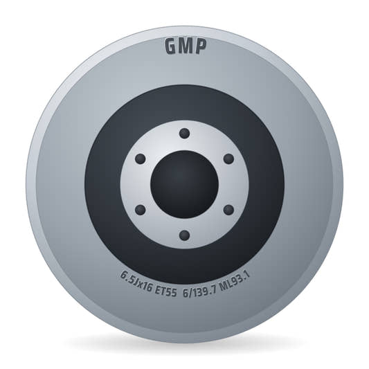 GMP JOB matt black Felge 6.5x16 Zoll ET55 LK 6x139.7 ML93.1