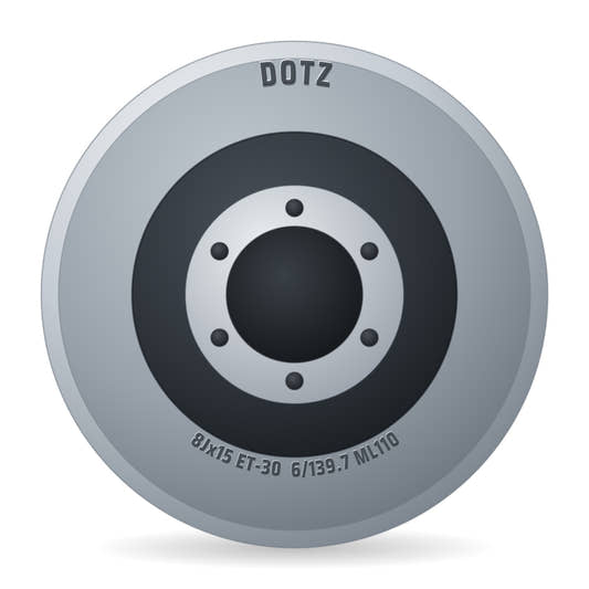 Dotz Extreme black Stahlfelge 8x15 Zoll ET-30 LK 6x139.7 ML110