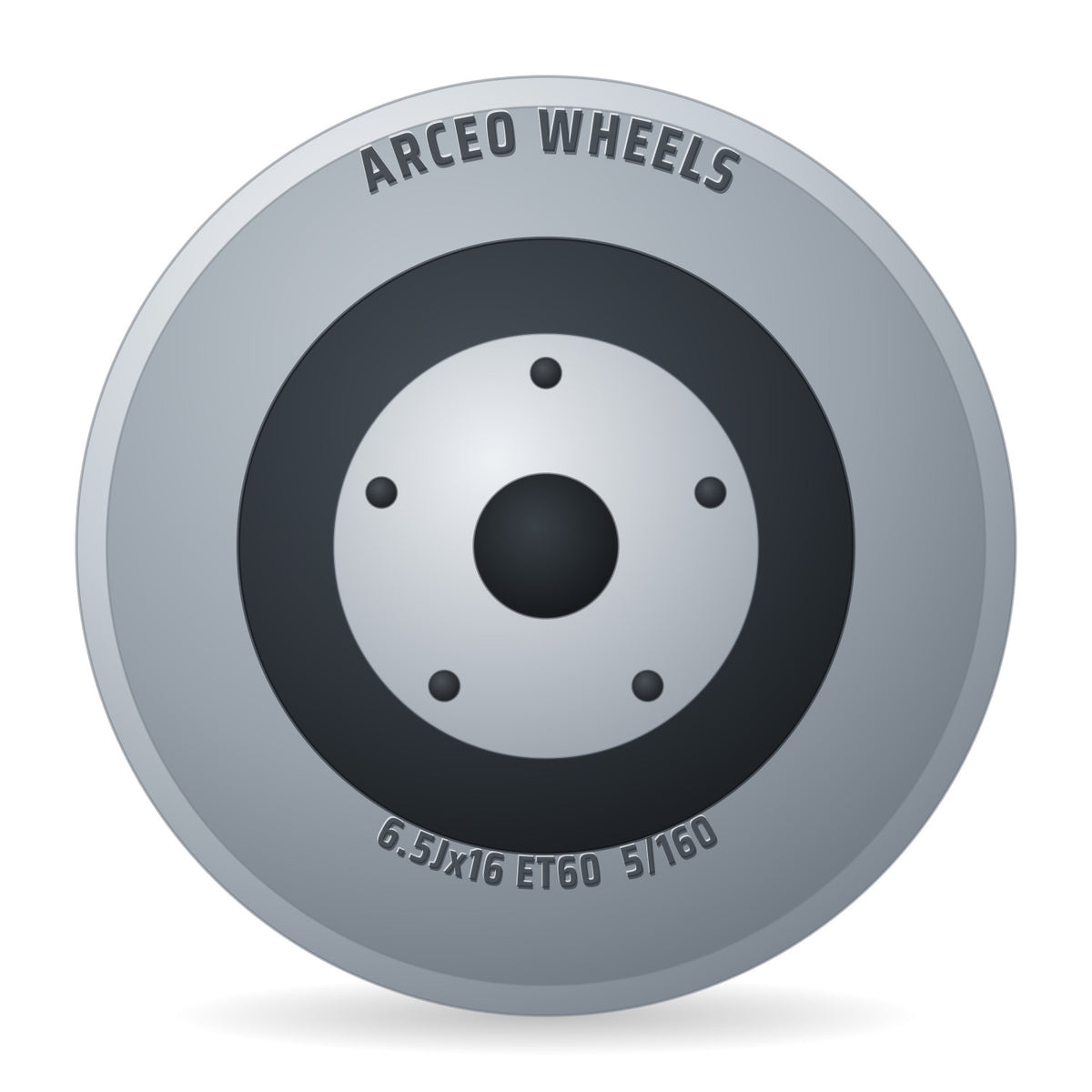 Arceo Wheels 6.5*16-5*160 65.1 Black Felge 6.5x16 Zoll ET60 LK 5x160