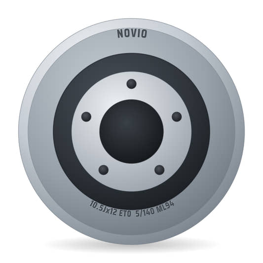 Novio Komplettrad 24x13.00-12 LG-408 6PR auf Felge 10.50x12 5/140/94 ET0 Stahl Grau