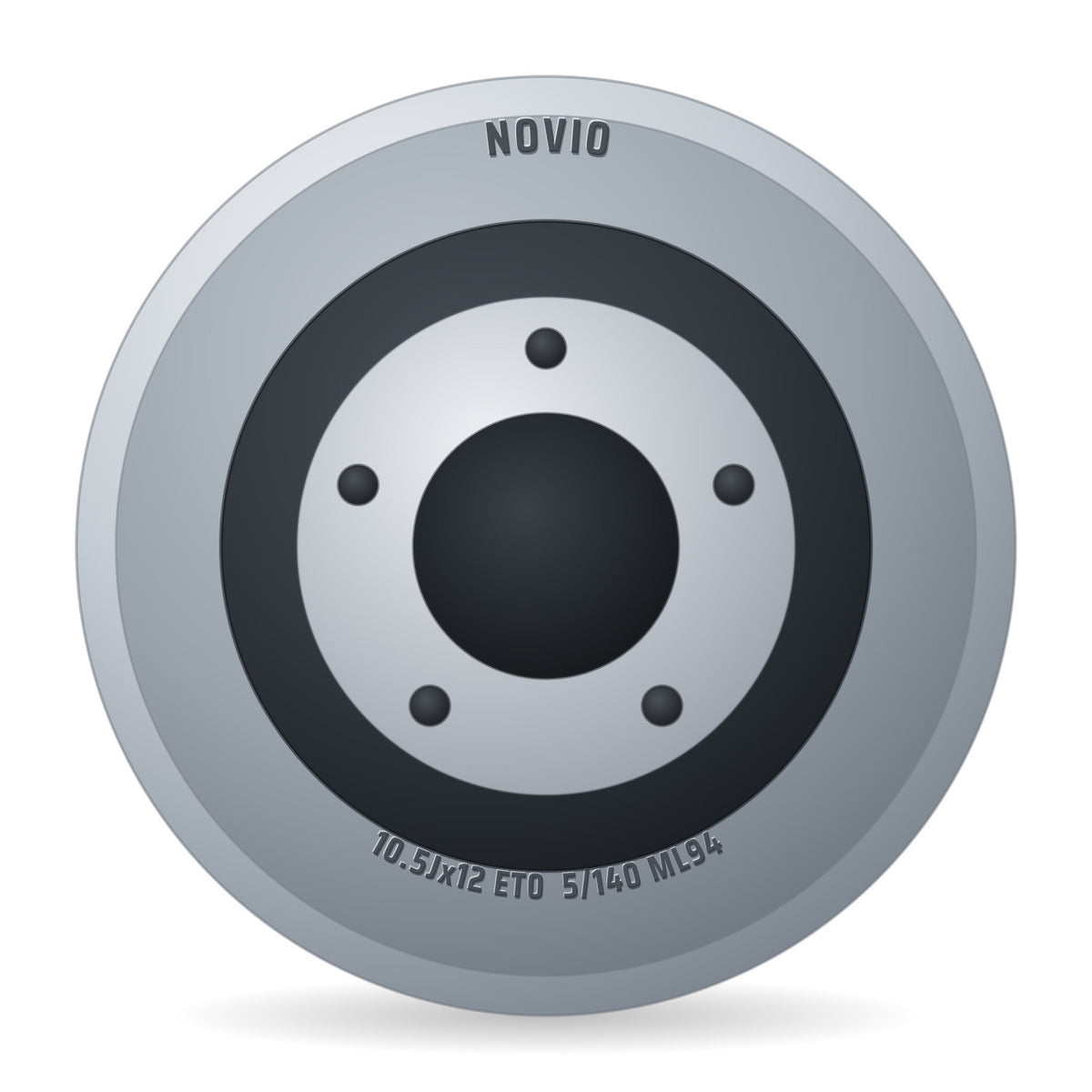Novio Komplettrad 24x13.00-12 LG-408 6PR auf Felge 10.50x12 5/140/94 ET0 Stahl Grau