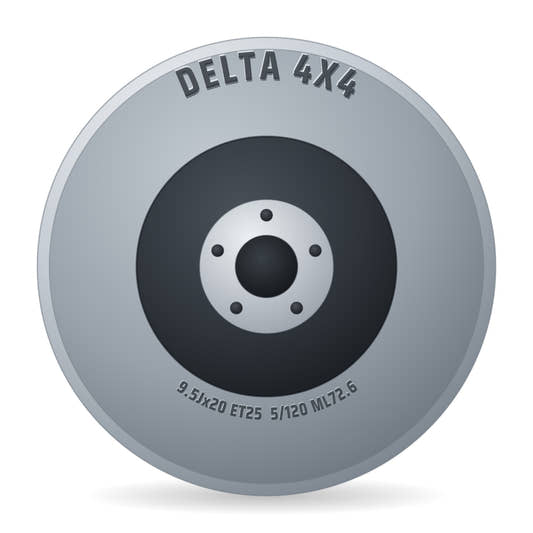 DELTA 4x4 Klassik Beadlock Black Matt Felge 9.5x20 Zoll ET25 LK 5x120 ML72.6