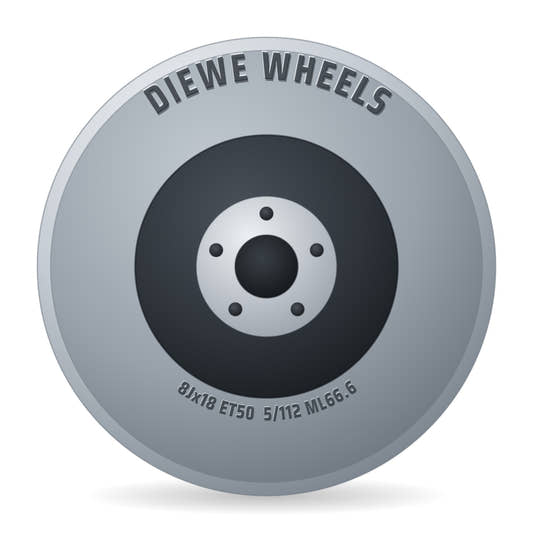Diewe Dominar black diamond Alufelge 8x18 Zoll ET50 LK 5x112 ML66.6
