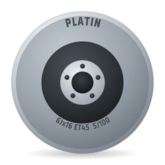 Platin P115 Bright Silver Lz/lk: NB:57 1 Felge 6x16 Zoll ET45 LK 5x100
