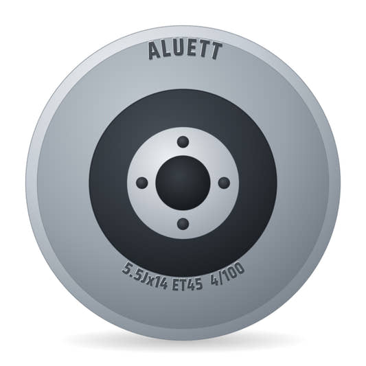 Aluett 40 Schwarz Matt Felge 5.5x14 Zoll ET45 LK 4x100