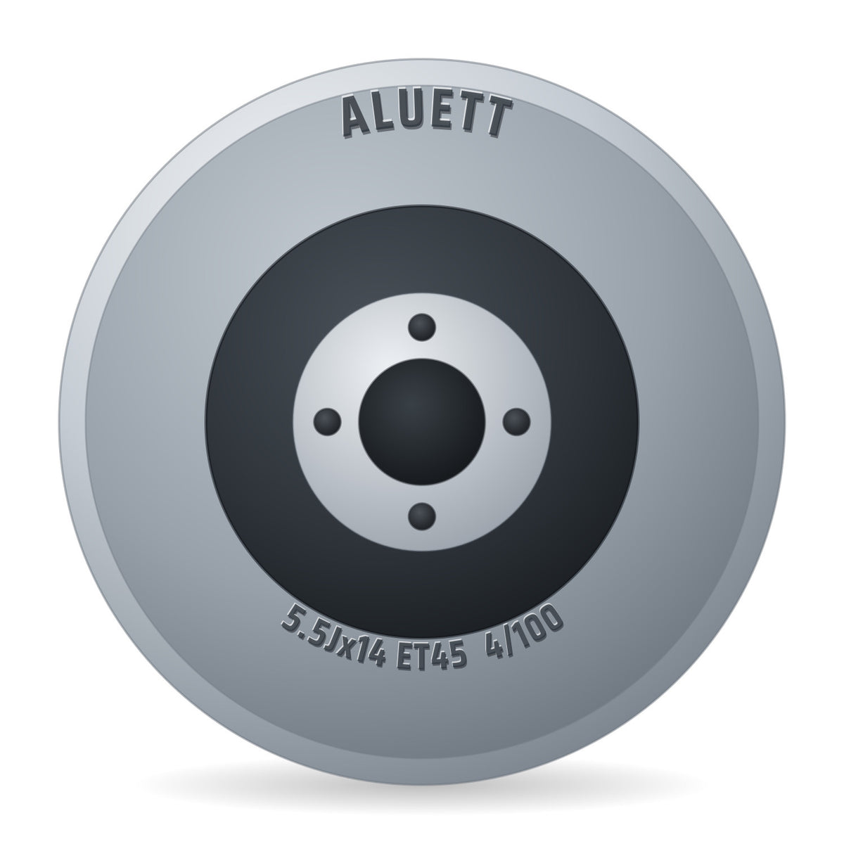 Aluett 40 Schwarz Matt Felge 5.5x14 Zoll ET45 LK 4x100