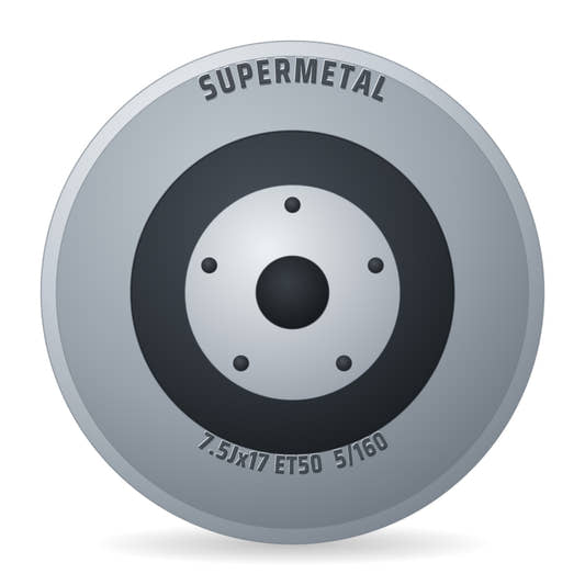 SuperMetal RIG Mattschwarz Felge 7.5x17 Zoll ET50 LK 5x160