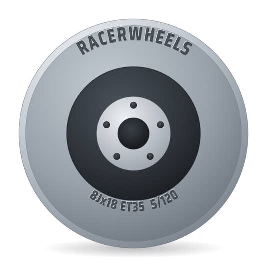 RacerWheels Driven Schwarz Glänzend Racer Felge 8x18 Zoll ET35 LK 5x120