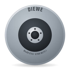 Diewe Dominar glossy black Alufelge 8x20 Zoll ET45 LK 5x108 ML73.1