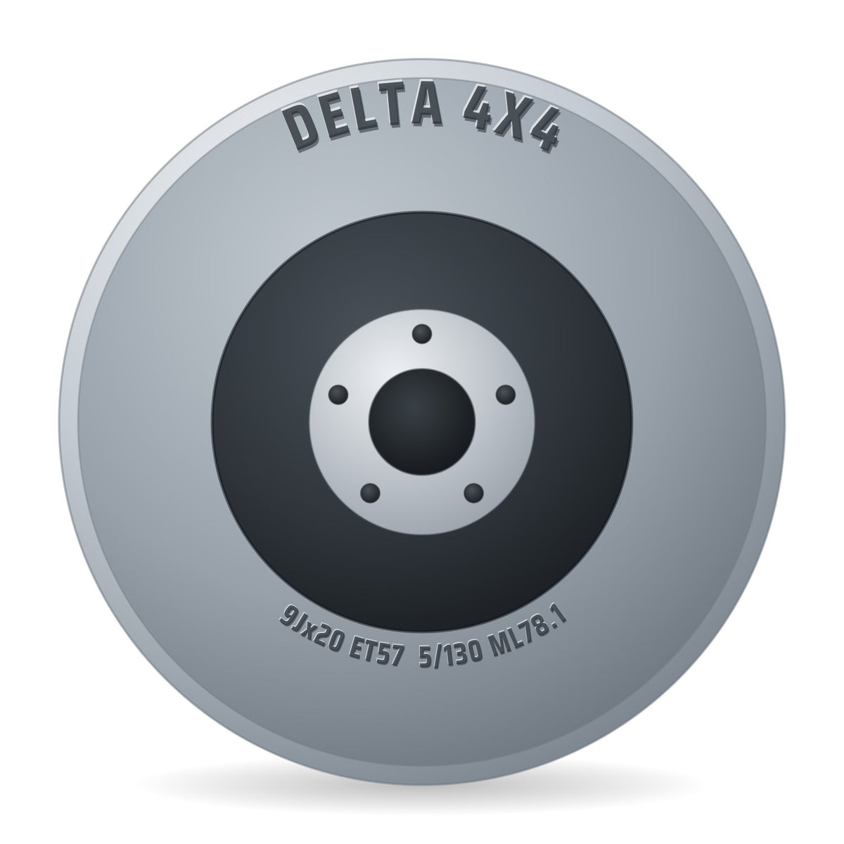 DELTA 4x4 Sins matt black Felge 9x20 Zoll ET57 LK 5x130 ML78.1