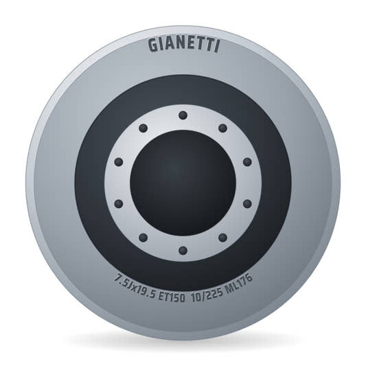 Gianetti Stahlfelge 7,5x19.5 Zoll 10/225/176 ET150 24 MZ Silber