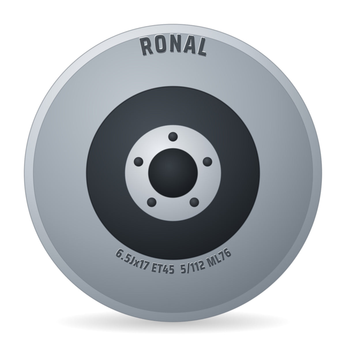 Ronal R65 jetblack-matt - DEMO3 Alufelge 6.5x17 Zoll ET45 LK 5x112 ML76