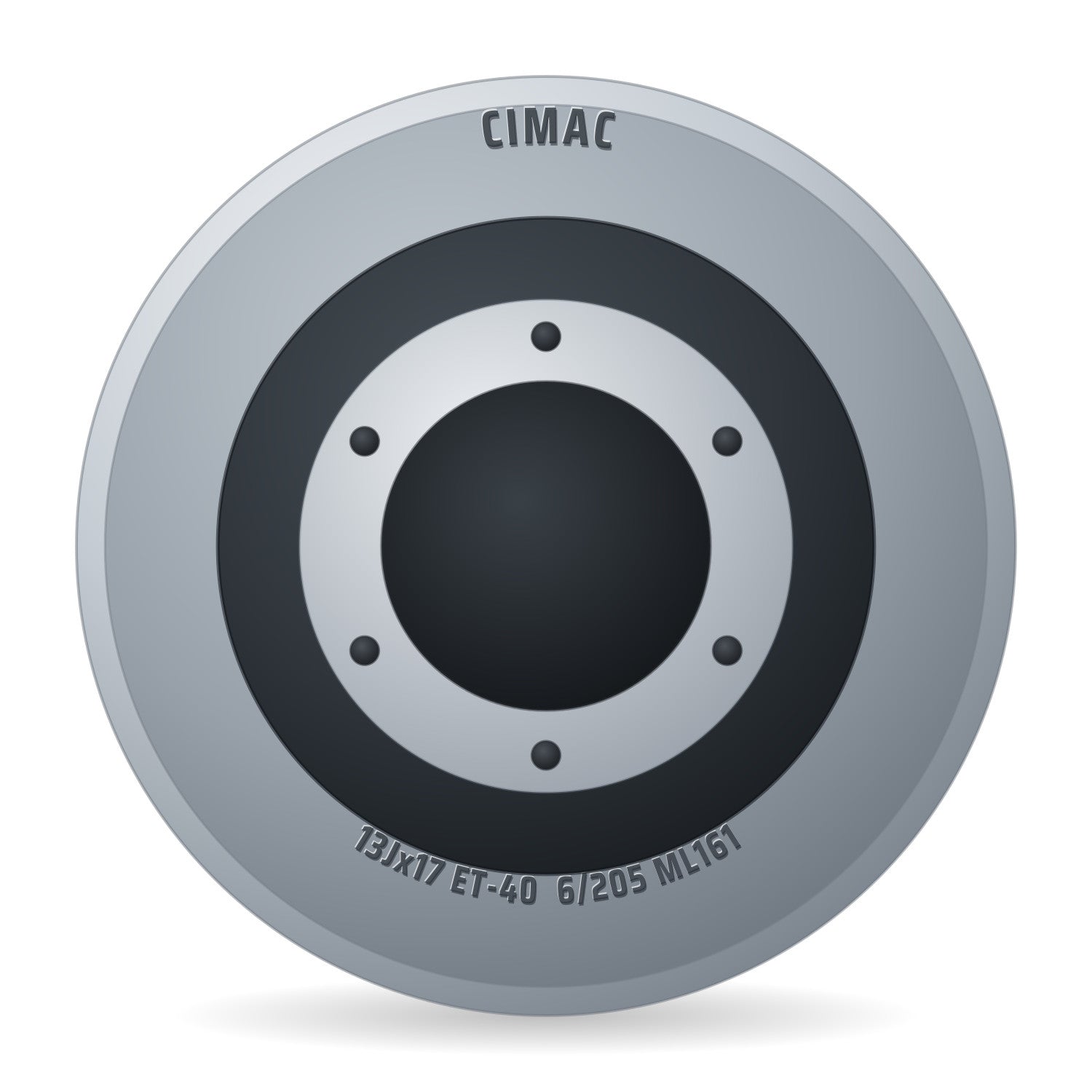 Cimac Stahlfelge 13x17 Zoll 6/205/161 ET-40 A171332B Silber RAL9006