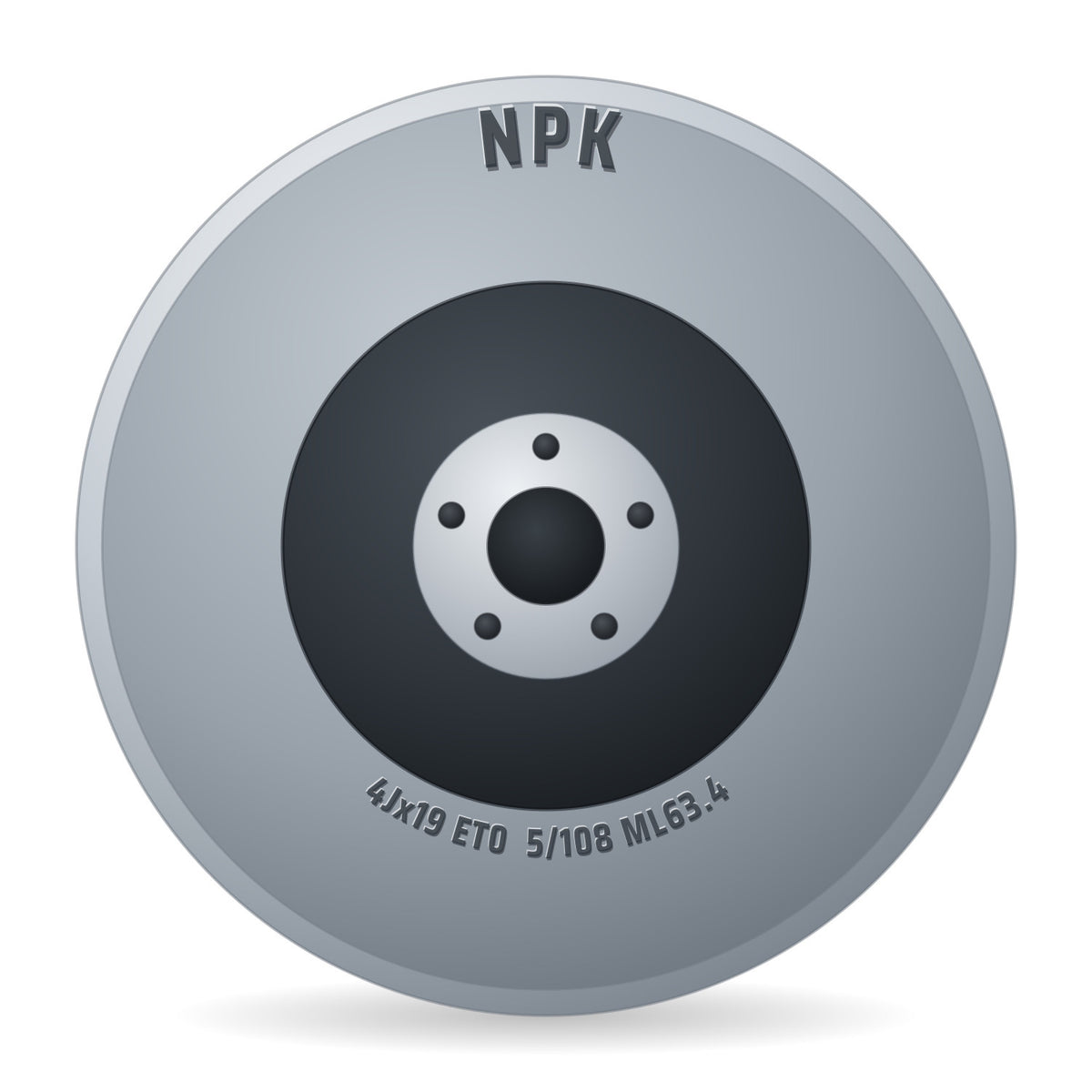 NPK Notradset R940D schwarz Alufelge 4x19 Zoll ET0 LK 5x108 ML63.4