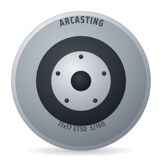 Arcasting Mammut5 Chrome Look Felge 7x17 Zoll ET50 LK 5x160