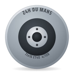 24H DU Mans LMP2 Schwarz Verblendung Poliert Felge 7x16 Zoll ET40 LK 4x108