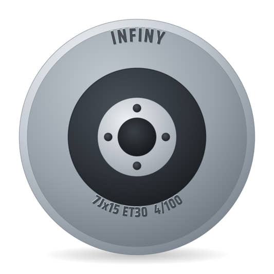 Infiny Ovex Silber Felge 7x15 Zoll ET30 LK 4x100
