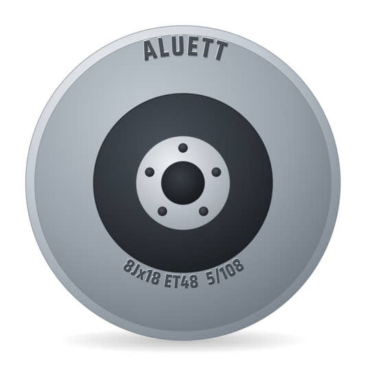 Aluett 56 Schwarz Glänzend Felge 8x18 Zoll ET48 LK 5x108