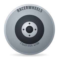 RacerWheels ICE Grau Racer Felge 7.5x17 Zoll ET25 LK 4x108