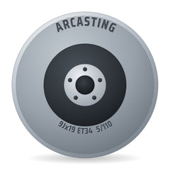 Arcasting ARY Glossy Anthracite Felge 9x19 Zoll ET34 LK 5x110