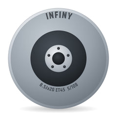 Infiny Spike Schwarz Glänzend Oberfläche Poliert Schwarz Felge 8.5x20 Zoll ET45 LK 5x108