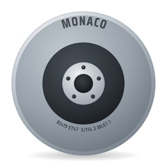 Monaco GPX gloss black polished Felge 8x19 Zoll ET47 LK 5x114.3 ML67.1