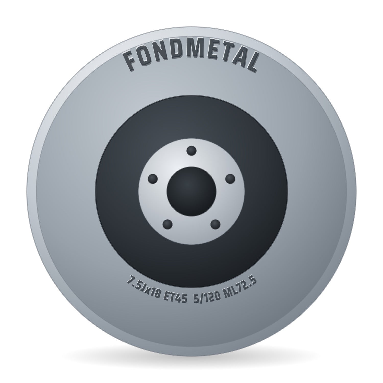 Fondmetal 9RR glossy titanium Alufelge 7.5x18 Zoll ET45 LK 5x120 ML72.5