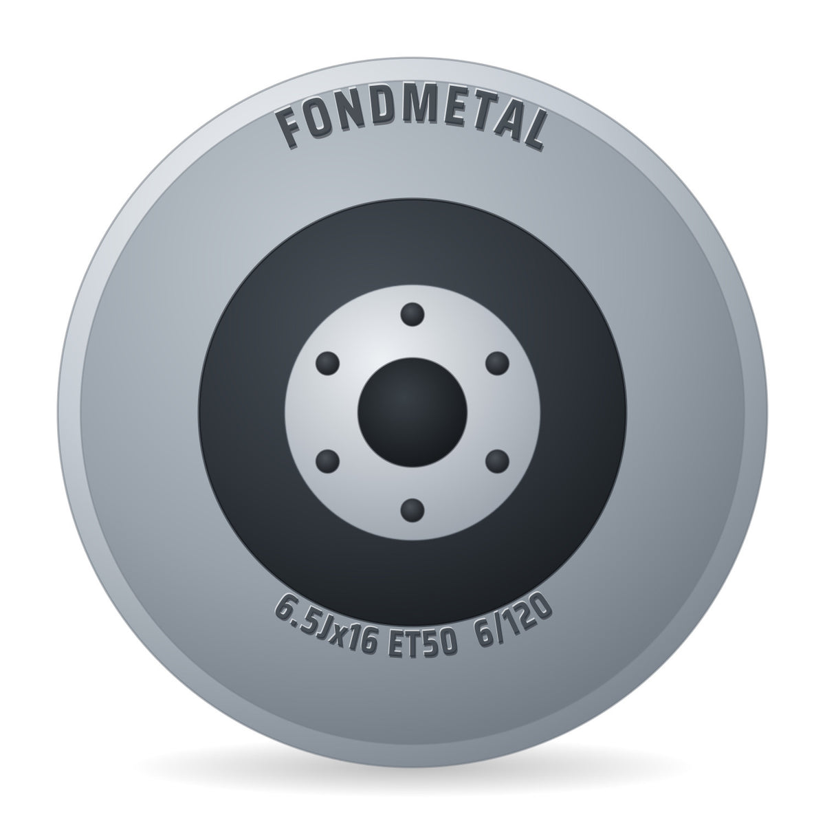 Fondmetal PRO2 glossy black Alufelge 6.5x16 Zoll ET50 LK 6x120