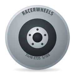 RacerWheels Matrix Schwarz Glänzend Verblendung Poliert Racer Felge 7x16 Zoll ET35 LK 5x108