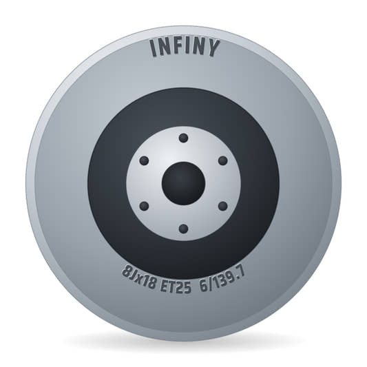 Infiny TX Schwarz Glänzend Verblendung Poliert Individual Felge 8x18 Zoll ET25 LK 6x139.7
