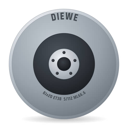 Diewe Dominar glossy black Alufelge 8x20 Zoll ET38 LK 5x112 ML66.6